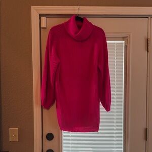 Women's Pink Turtleneck Sweater